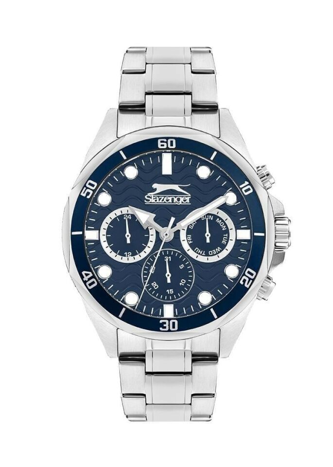 Slazenger SL.09.2383.2.03 Quartz Çelik Gri Lacivert Kadran 42 mm Erkek Kol Saati