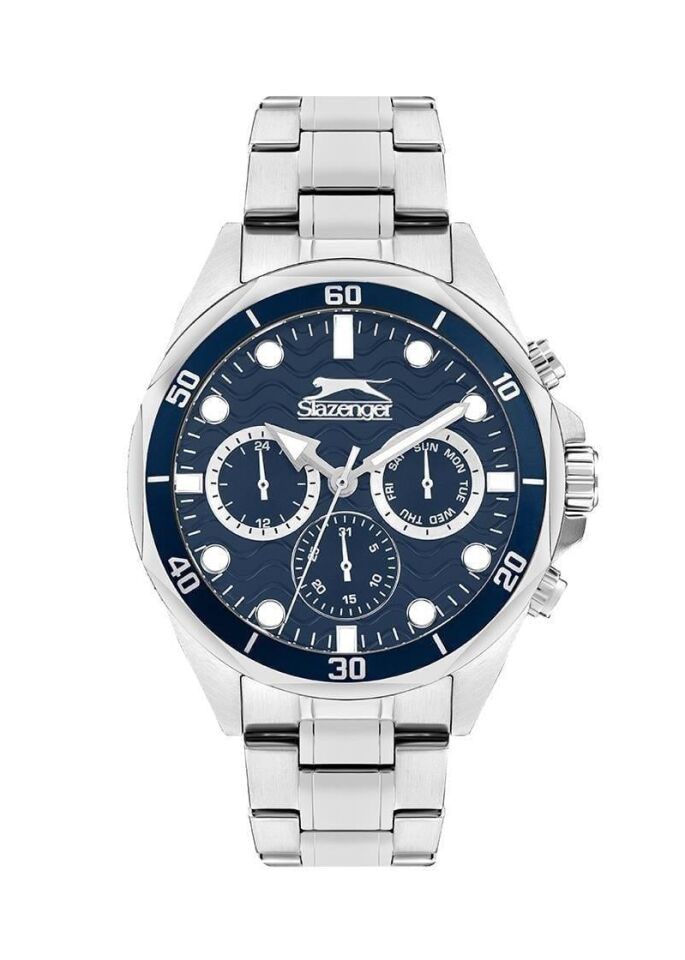 Slazenger SL.09.2383.2.03 Quartz Çelik Gri Lacivert Kadran 42 mm Erkek Kol Saati