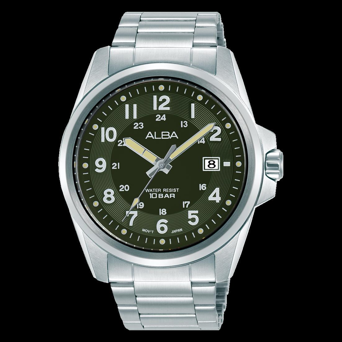 AS9V99X1 Alba Quartz Çelik Gri Haki Kadran 10 ATM 42 mm Erkek Kol Saati
