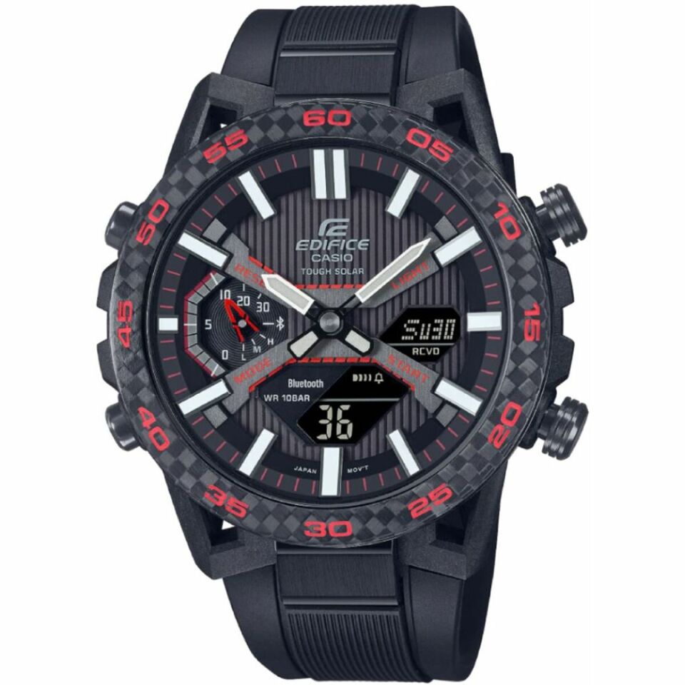Casio Edifice ECB-2000PB-1ADF Analog/Dijital Silikon Siyah 51 mm Erkek kol Saati