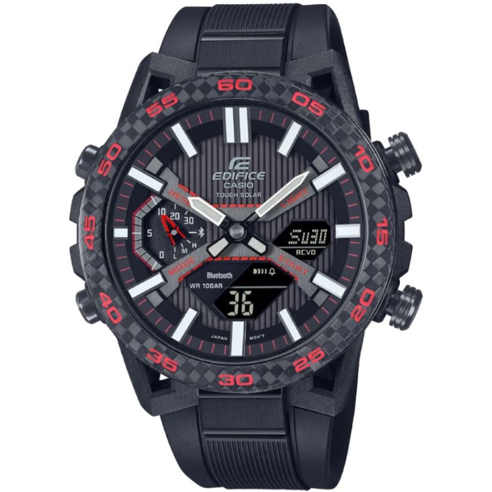 Casio Edifice ECB-2000PB-1ADF Analog/Dijital Silikon Siyah 51 mm Erkek kol Saati