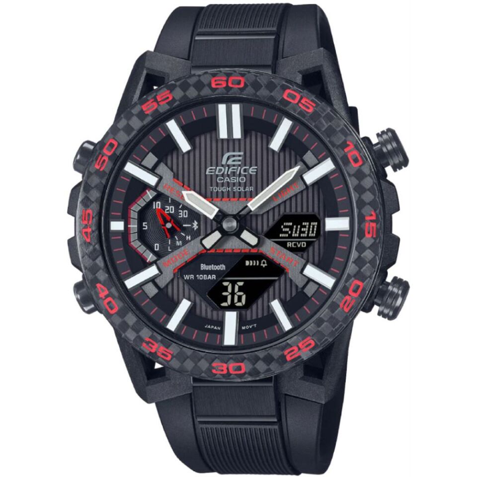 Casio Edifice ECB-2000PB-1ADF Analog/Dijital Silikon Siyah 51 mm Erkek kol Saati