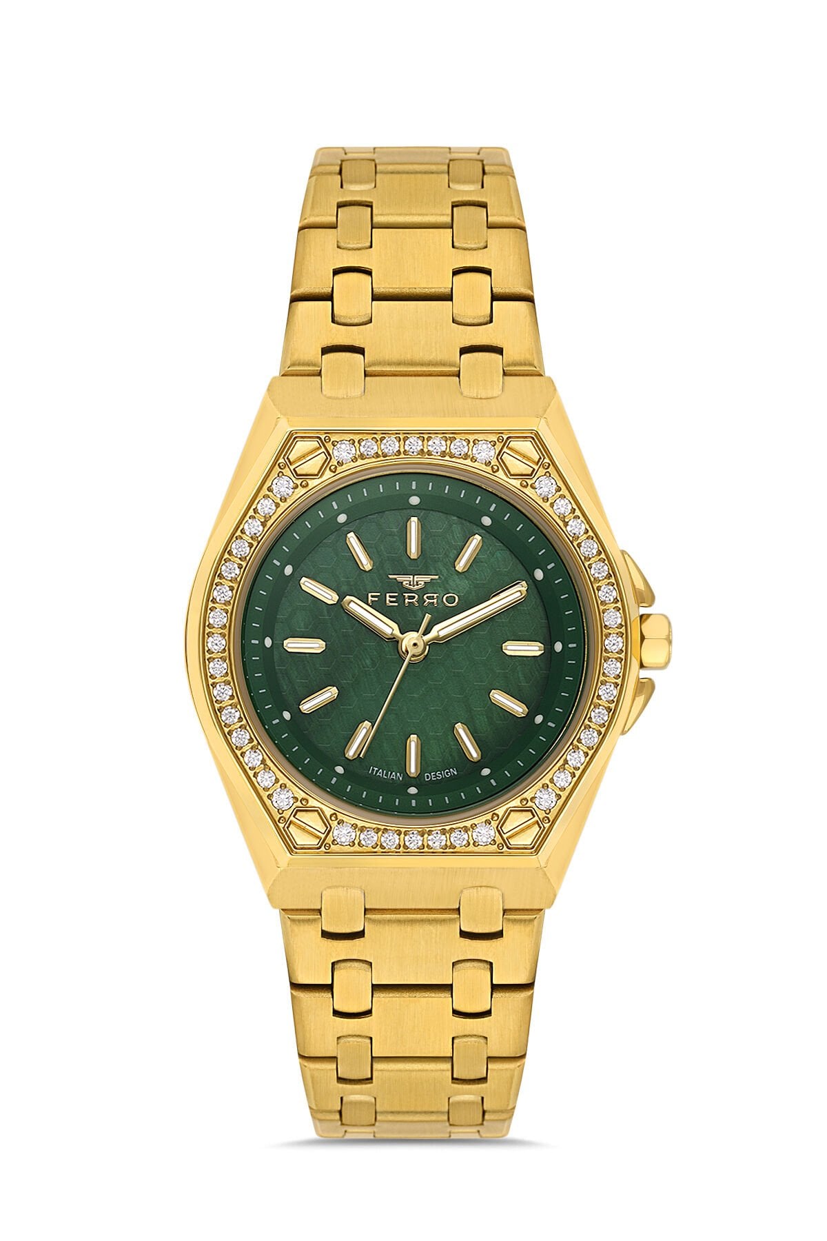 Ferro Sarı Çelik Kordon Kadın Kol Saati FL43007A-B6 3ATM Su Geçirmez 2 Yıl Garantili HediyePaketli