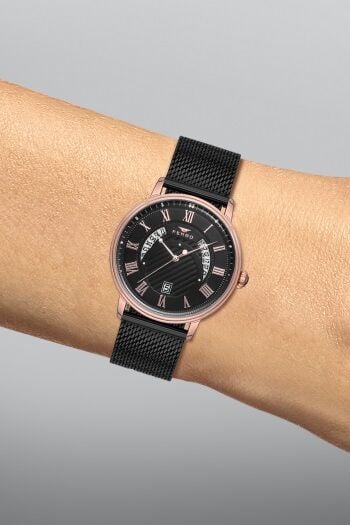 Ferro Siyah Hasır Kordon Erkek Kol Saati F11050C-1117-R