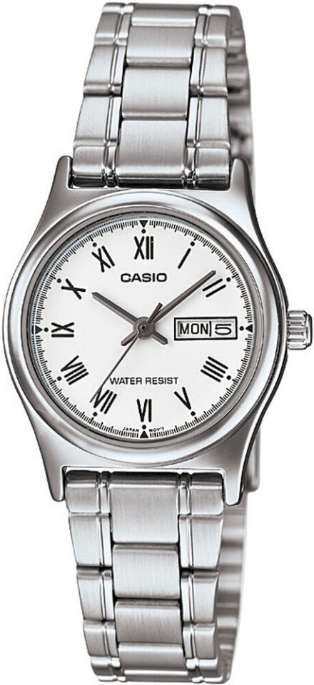 Casio LTP-V006D-7BUDF Quartz Çelik Gri Beyaz Kadran 25 mm Kadın Kol Saati