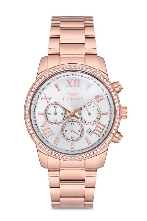 Ferro 36 mm Rose Çelik Kordon Kadın Kol Saati FM41107A-C FM41107A-C