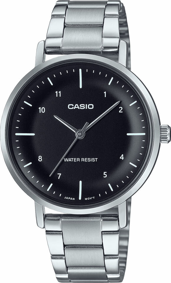 Casio LTP-VT03D-1BDF Quartz Çelik Gri Siyah Kadran 34 mm Kadın Kol Saati