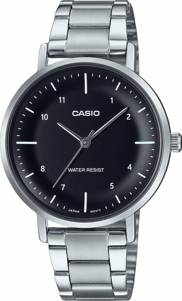 Casio LTP-VT03D-1BDF Quartz Çelik Gri Siyah Kadran 34 mm Kadın Kol Saati