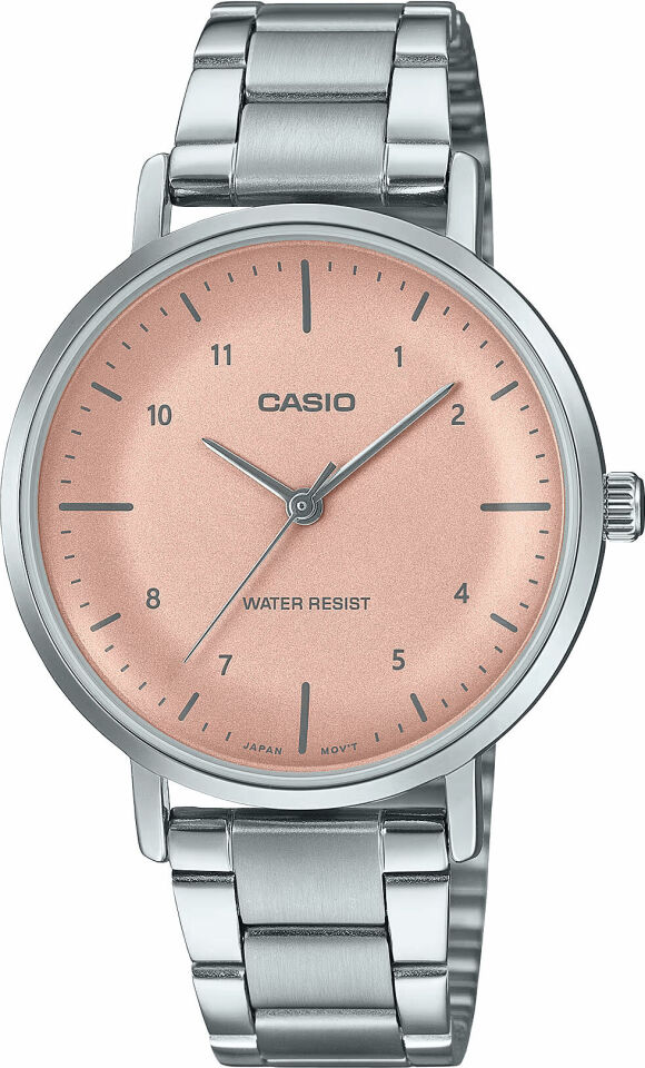 Casio LTP-VT03D-4BDF Quartz Çelik gRİ Pembe Kadran 34 mm Kadın Kol Saati