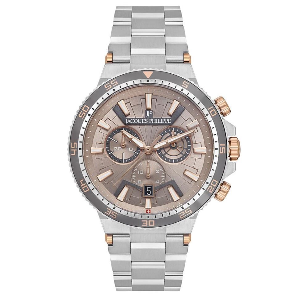 Jacques Philippe JPQGC447346SB Quartz Swiss Made Çelik Gri Safir Cam 10 ATM 43 mm Erkek Kol Saati