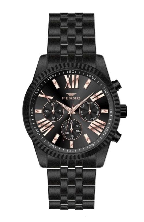 Ferro Siyah Çelik Kordon Erkek Kol Saati FM31187A-G FM31187A-G