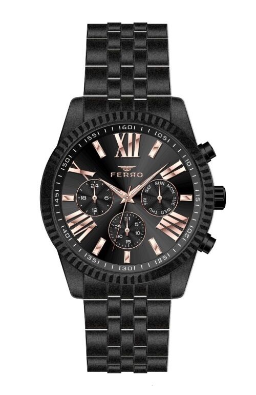 Ferro Siyah Çelik Kordon Erkek Kol Saati FM31187A-G FM31187A-G