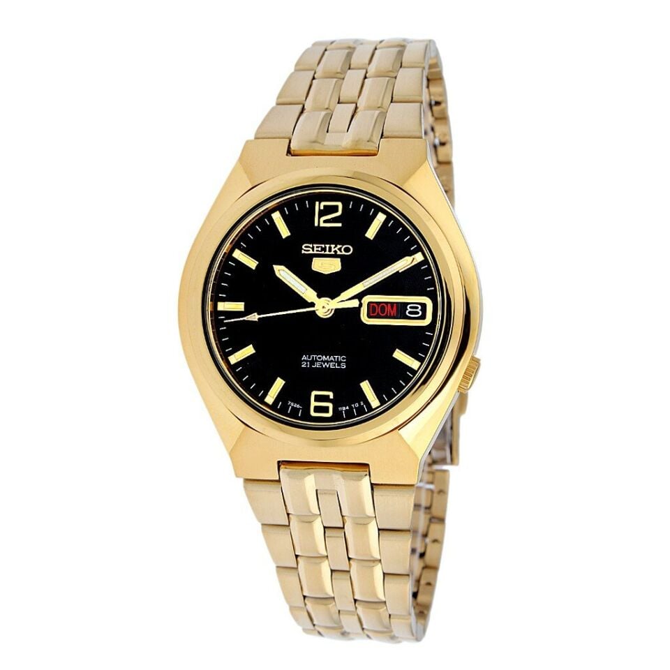 Seiko 5 SNKL66K1 Otomatik Çelik Altın Siyah Kadran 37 mm Erkek Kol Saati