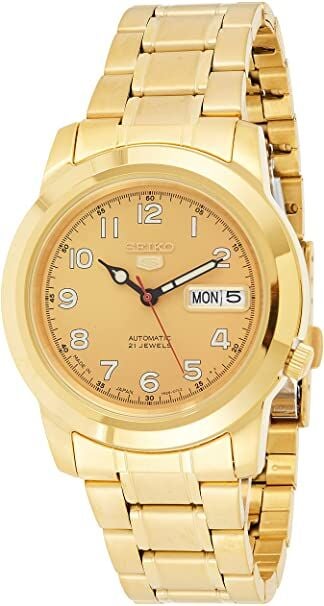 Seiko 5 SNKK38J1 Japan Otomatik Çelik Altın Rengi 37 mm Erkek Kol Saati