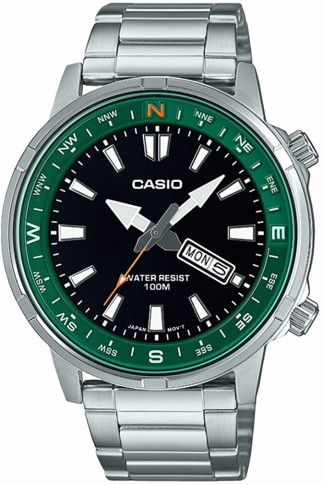 Casio MTD-130D-1A3VDF Quartz Çelik Gri Siyah Kadran 10 ATM 44 mm Erkek Kol Saati