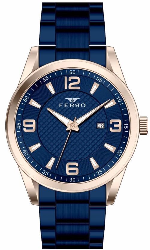 Ferro Lacivert Çelik Kordon Erkek Kol Saati F11911A-T F11911A-T