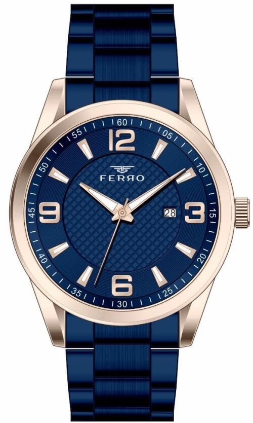 Ferro Lacivert Çelik Kordon Erkek Kol Saati F11911A-T F11911A-T