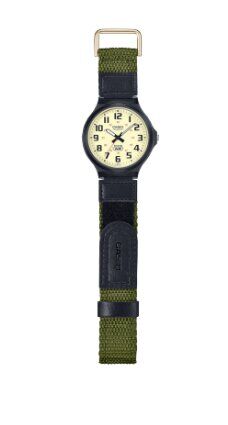 Casio MW-240B-3BVDF Quartz Nato Yeşil-Siyah Krem Kadran 44 mm Erkek Kol Saati
