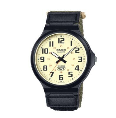 Casio MW-240B-3BVDF Quartz Nato Yeşil-Siyah Krem Kadran 44 mm Erkek Kol Saati