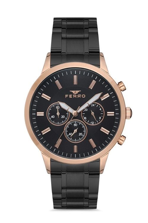Ferro FM11145A-R Quartz Çelik Siyah 45 mm Fonksiyonları Aktif Erkek Kol Saati