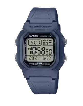 Casio W-800H-2AVDF Quartz Silikon Lacivert 10 ATM Organik Cam 37 mm Erkek Kol Saati