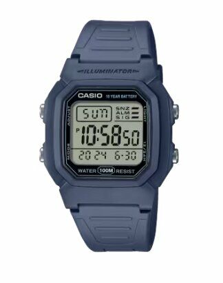 Casio W-800H-2AVDF Quartz Silikon Lacivert 10 ATM Organik Cam 37 mm Erkek Kol Saati