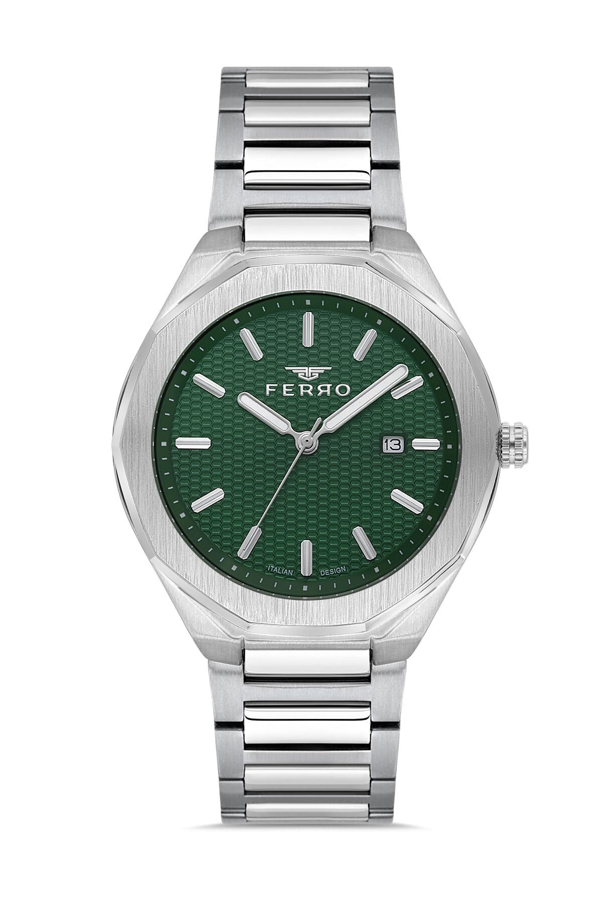 Ferro Gümüş Çelik Kordon Erkek Kol Saati F11535A-A6 3ATM Su Geçirmez 2 Yıl Garantili HediyePaketli