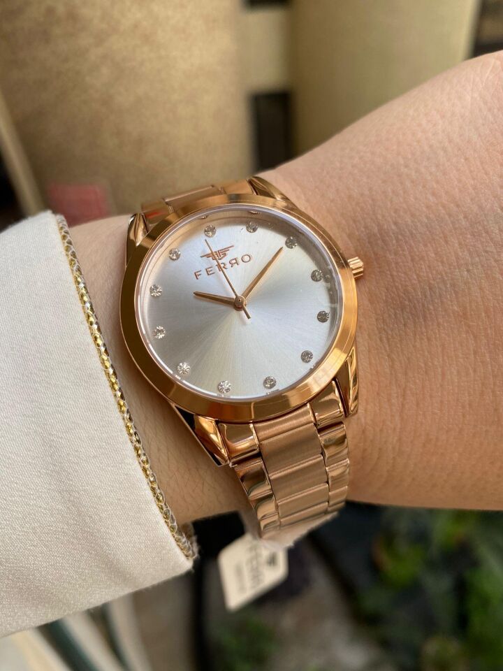 Ferro 35 mm Rose Çelik Kordon Kadın Kol Saati F21929A-C F21929A-C