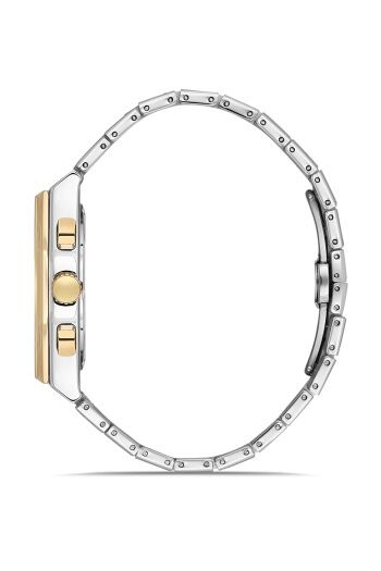 Ferro Sarı ve Gümüş Çelik Kordon Erkek Kol Saati FM40132A-D6 Tüm Fonksiyonlar Aktif 3ATM Su Geçirmez