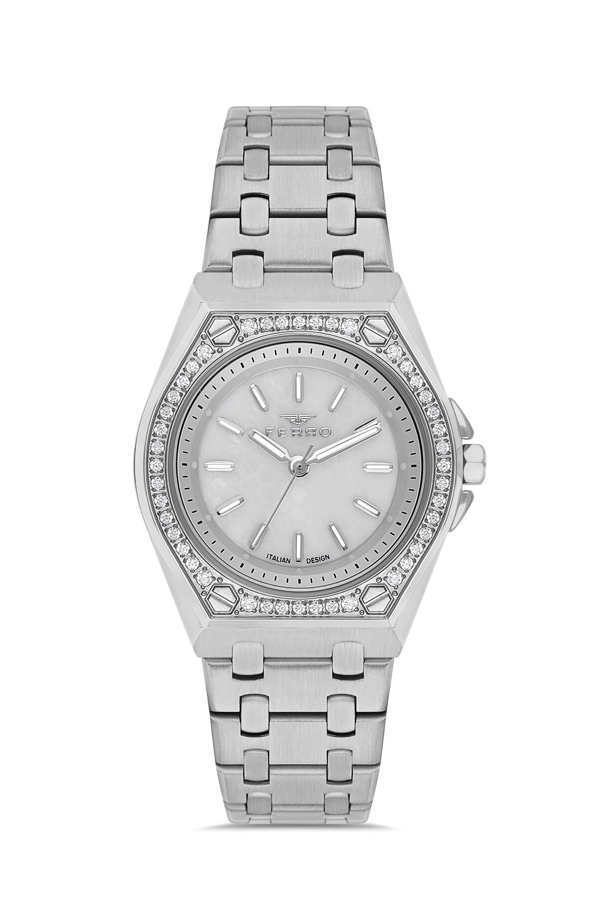 Ferro Gümüş Çelik Kordon Kadın Kol Saati FL43007A-A 3ATM Su Geçirmez 2 Yıl Garantili HediyePaketli