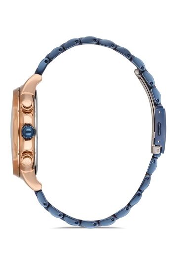 Ferro Lacivert Gümüş Çelik kordon Erkek Kol Saati FM3888A-T Tüm Fonksiyonlar Aktif 3 ATM Su Geçirmez