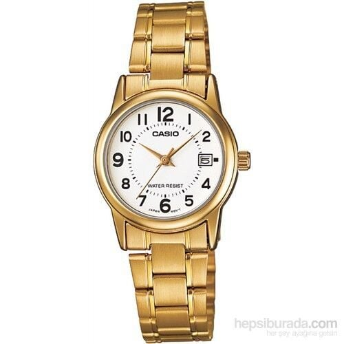 Casio LTP-V002G-7BUDF Quartz Çelik Altın Rengi Beyaz Kadran 25 mm Kadın Kol Saati