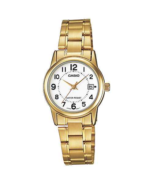 Casio LTP-V002G-7BUDF Quartz Çelik Altın Rengi Beyaz Kadran 25 mm Kadın Kol Saati