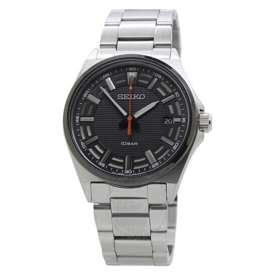 Seiko SUR507P1 Quartz Çelik Gri Füme Kadran Hardlex Cam 40 mm Erkek Kol Saati