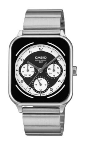 Casio MTP-M307D-1BVDF Quartz Çelik Gri Siyah Kadran 34 mm Erkek Kol Saati