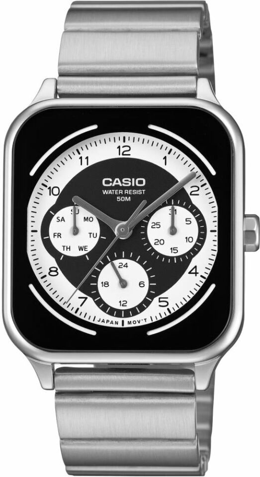 Casio MTP-M307D-1BVDF Quartz Çelik Gri Siyah Kadran 34 mm Erkek Kol Saati