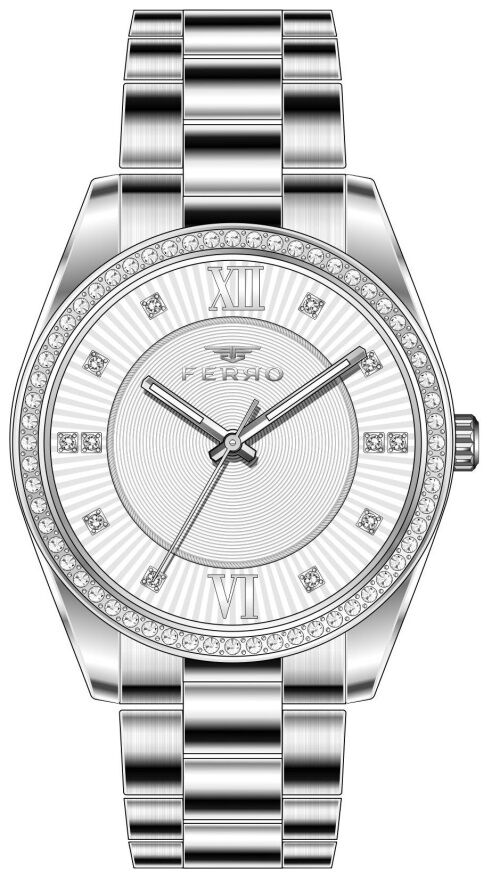 Ferro 34 mm Gümüş Çelik Kordon Kadın Kol Saati FL21263A-A FL21263A-A
