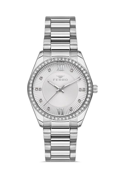 Ferro 34 mm Gümüş Çelik Kordon Kadın Kol Saati FL21263A-A FL21263A-A