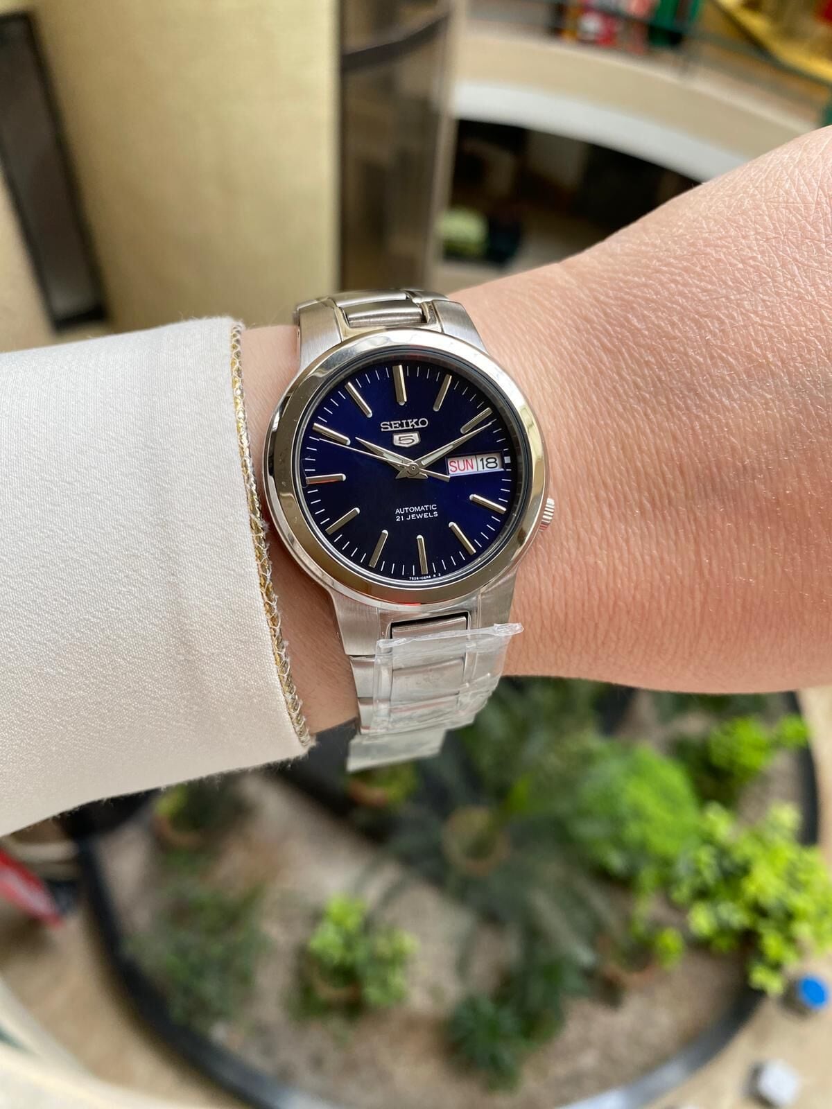 Seiko 5 SNKA05K1 Otomatik Çelik Gri Mavi Kadran 37 mm Erkek Kol Saati