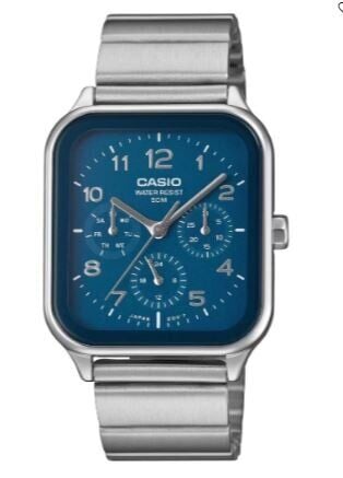 Casio MTP-M306D-2AVDF Quartz Çelik Gri Lacivert Kadran 34 mm Erkek Kol Saati