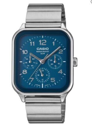 Casio MTP-M306D-2AVDF Quartz Çelik Gri Lacivert Kadran 34 mm Erkek Kol Saati