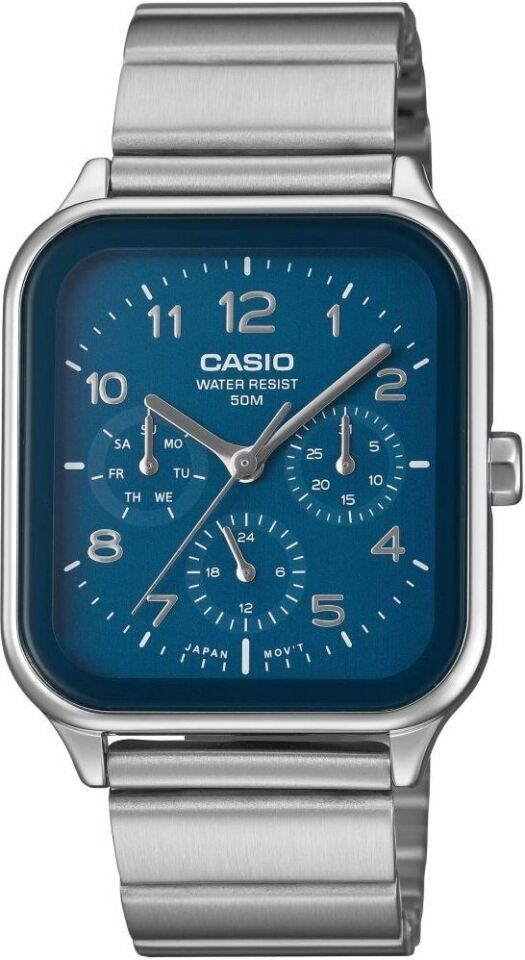 Casio MTP-M306D-2AVDF Quartz Çelik Gri Lacivert Kadran 34 mm Erkek Kol Saati