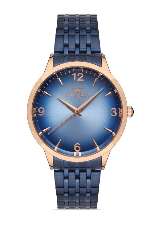 Ferro 44 mm Lacivert Çelik Kordon Erkek Kol Saati F11932A-T F11932A-T