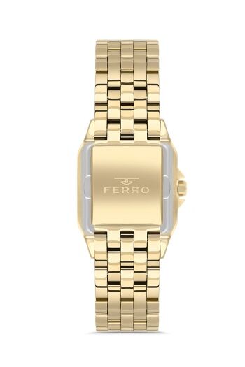 Ferro Sarı Çelik Kordon Kadın Kol Saati FL40112A-B6 3ATM Su Geçirmez 2 Yıl Garantili HediyePaketli