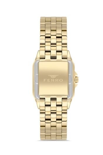 Ferro Sarı Çelik Kordon Kadın Kol Saati FL40112A-B6 3ATM Su Geçirmez 2 Yıl Garantili HediyePaketli