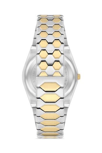 Ferro Quartz Çelik Altın/Gri Yeşil Kadran 41 mm Erkek Kol Saati