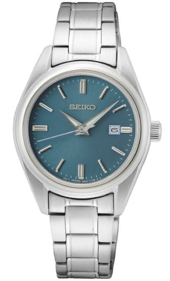 Seiko SUR531P1 Quartz Çelik Gri Mavi Kadran 10 ATM 30 mm Kadın Kol Saati