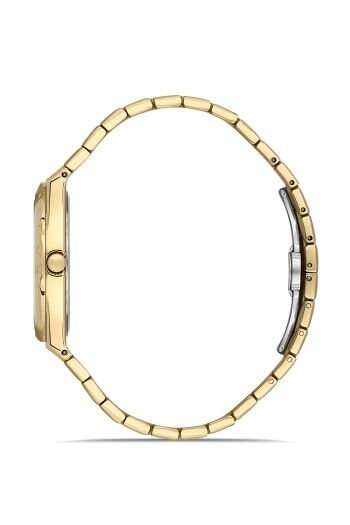 Ferro Sarı Çelik Kordon Erkek Kol Saati FM40133A-B2 Tüm Fonksiyonlar Aktif 3 ATM Su Geçirmez