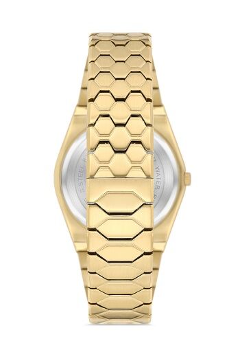 Ferro Sarı Çelik Kordon Erkek Kol Saati FM40133A-B2 Tüm Fonksiyonlar Aktif 3 ATM Su Geçirmez