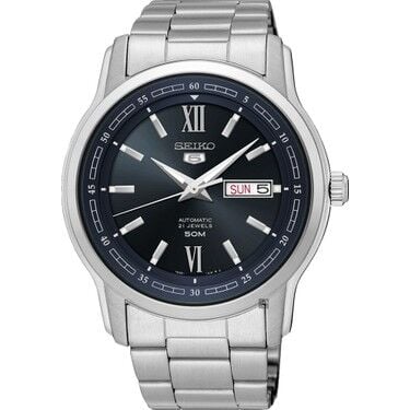 Seiko 5 Japan SNKP17J1 Otomatik Çelik Gri Lacivert Kadran 42 mm Erkek Kol Saati